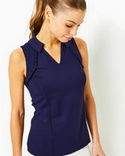 Load image into Gallery viewer, UPF 50+ Luxletic Martina Polo Top - True Navy