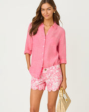 Load image into Gallery viewer, Sea View Linen Button Down Shirt -Cherry Blossom Pink X Pink Muse