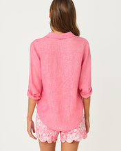Load image into Gallery viewer, Sea View Linen Button Down Shirt -Cherry Blossom Pink X Pink Muse