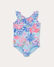 Load image into Gallery viewer, UPF 50+ Girls Janah One-Piece Swimsuit - Multi Elephant Splash