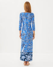 Load image into Gallery viewer, UPF 50+ ChillyLilly Seralina Maxi Dress - Sunwashed Blue Tall Tales Engineered Chillylilly