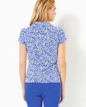 Load image into Gallery viewer, UPF 50+ Luxletic Frida Scallop Polo Top - Martinique Blue Zee Bebe