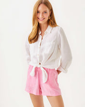 Load image into Gallery viewer, 4" Lilo Linen Short - Rousseau Pink X Resort White