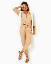 Load image into Gallery viewer, 31" Taron Mid-Rise Linen Pant - Rattan X Resort White