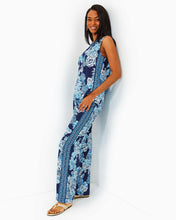 Load image into Gallery viewer, 32" Bal Harbour Palazzo Pant - Low Tide Navy Bouquet All Day Engineered Pant