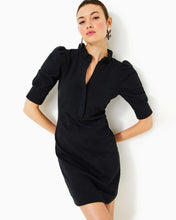 Load image into Gallery viewer, Elsey Popover Dress - Noir Knit Pucker Jacquard