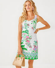 Load image into Gallery viewer, Del Rey Stretch Shift Dress - Multi Oversized Orchids On The Avenue Engineer