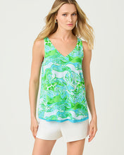 Load image into Gallery viewer, Florin Reversible Straight Hem Top - Capri Blue Galloping Gals