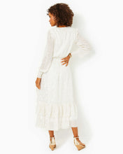 Load image into Gallery viewer, Cristiana Midi Dress - Coconut Viscose Metallic Clip Dobby