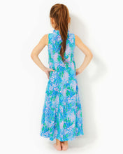 Load image into Gallery viewer, Girls Mini Malone Maxi Dress - Las Olas Aqua Strong Current Sea