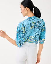 Load image into Gallery viewer, Mialeigh Linen Top - Bellevue Blue Breakers Beach