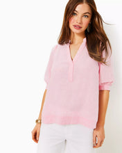 Load image into Gallery viewer, Mialeigh Linen Top - Conch Shell Pink X Resort White