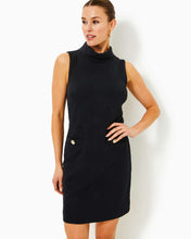 Load image into Gallery viewer, Daisee Shift Dress - Noir Knit Pucker Jacquard