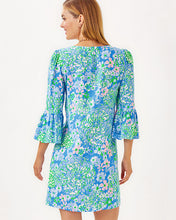 Load image into Gallery viewer, Danika Tunic Dress - Sunwashed Blue Plumes In Bloom