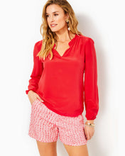 Load image into Gallery viewer, Giana Silk Top - Amaryllis Red