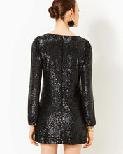 Load image into Gallery viewer, Nicoline Long Sleeve Romper - Onyx Treasure Box Sequin Knit