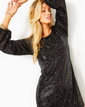 Load image into Gallery viewer, Nicoline Long Sleeve Romper - Onyx Treasure Box Sequin Knit