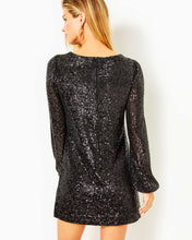 Load image into Gallery viewer, Nicoline Long Sleeve Romper - Onyx Treasure Box Sequin Knit