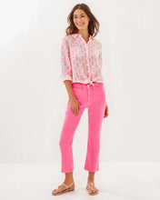Load image into Gallery viewer, 27" Annet High Rise Crop Flare Jean - Rousseau Pink