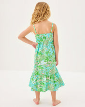 Load image into Gallery viewer, Girls Mini Hiedi Maxi Dress - Fresh Water Blue Sunbathers Bliss
