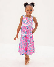 Load image into Gallery viewer, Girls Mini Pollie Midi Dress - Rousseau Pink Barefoot Beachcombers