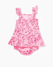 Load image into Gallery viewer, Charlize Infant Dress - Conch Shell Pink Flamingle Garden