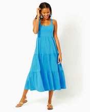 Load image into Gallery viewer, Miri Cotton Midi Dress - Lunar Blue