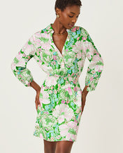 Load image into Gallery viewer, Abralynn Linen Shirtdress - Putting Green Poppyland