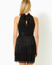 Load image into Gallery viewer, Wyn Dress - Noir Metallic Knit Crinkle
