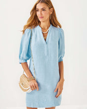 Load image into Gallery viewer, Mialeigh Linen Dress - Blue Peri X Resort White