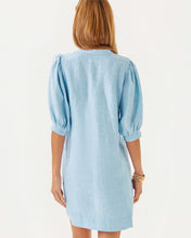 Load image into Gallery viewer, Mialeigh Linen Dress - Blue Peri X Resort White