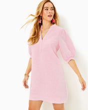 Load image into Gallery viewer, Mialeigh Linen Dress - Conch Shell Pink X Resort White