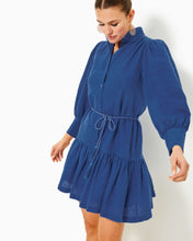 Load image into Gallery viewer, Drena Linen Dress - Martinique Blue X Blue Med