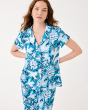Load image into Gallery viewer, Valaine Pajama Top - Bellevue Blue Lilly Gulls