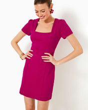 Load image into Gallery viewer, Brinley Stretch Shift Dress - Mystique Pink Wavy Knit Jacquard