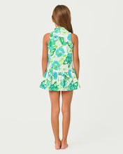 Load image into Gallery viewer, UPF 50+ Luxletic Girls Mini Federica Dress - Resort White Monarch Rose