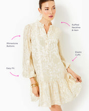 Load image into Gallery viewer, Evaline Silk Dress - Coconut Floral Bloom Silk Clip