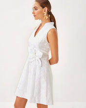 Load image into Gallery viewer, Tazie Dress - Resort White Peony Bloom Organza Jacquard