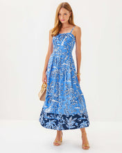Load image into Gallery viewer, Kenni Midi Dress - Sunwashed Blue Oversized Tall Tales Engineered Woven Dress