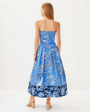 Load image into Gallery viewer, Kenni Midi Dress - Sunwashed Blue Oversized Tall Tales Engineered Woven Dress