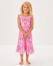 Load image into Gallery viewer, Girls Zetta Midi Dress - Rousseau Pink Zen Garden