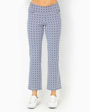 Load image into Gallery viewer, UPF 50+ Luxletic 28" Corso Kick Flare Pant - Low Tide Navy X Resort White Butterfly Pattern