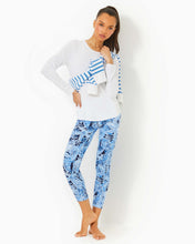 Load image into Gallery viewer, UPF 50+ Luxletic 24" High Rise Weekender Midi Legging - Bonaire Blue Coastal Constellation