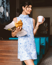 Load image into Gallery viewer, Zander Sleeveless Romper - Sunwashed Blue Sunshowers Embroidery