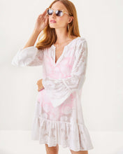 Load image into Gallery viewer, Shenzi Cover-Up - Resort White Tangerine Dream Poly Clip Jacquard