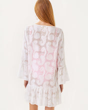 Load image into Gallery viewer, Shenzi Cover-Up - Resort White Tangerine Dream Poly Clip Jacquard