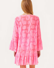 Load image into Gallery viewer, Shenzi Cover-Up - Rousseau Pink Tangerine Dream Poly Clip Jacquard