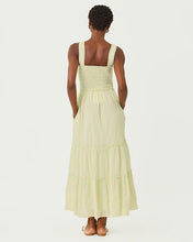 Load image into Gallery viewer, Hadly Smocked Maxi Dress - Pistachio Macaron X Conch Shell Pink Ltwt Oxford Stripe