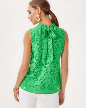 Load image into Gallery viewer, Tolya Top - Fauna Green Stacked Palm Burnout