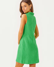 Load image into Gallery viewer, Elsey Shift Dress - Fauna Green Leafy Knit Pucker Jacquard